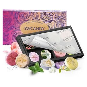 SHOWER STEAMERS FLOWERS AROMATHERAPY 8 PIECE GIFT BOX BATH BOMBS ESSENTIAL OILS